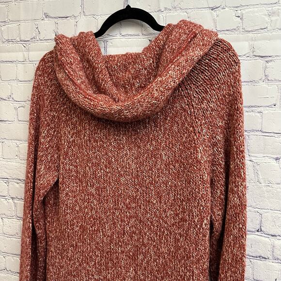 Sleeping On Snow Chunky Knit Red Hooded Cardigan Large Button Down Anthropologie - Picture 5 of 8